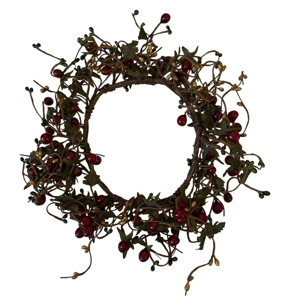 Pip Berry Candle‎ Ring Wreath Rustic Farmhouse Decor